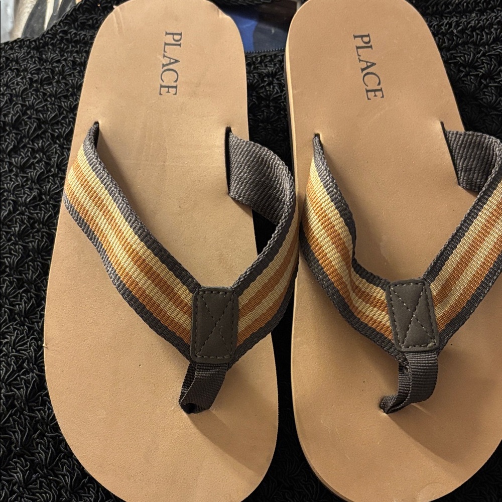 Place Striped Brown and Tan Sandals 3/4